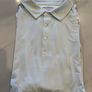 Men’s j crew golf shirt, light bluee pattern